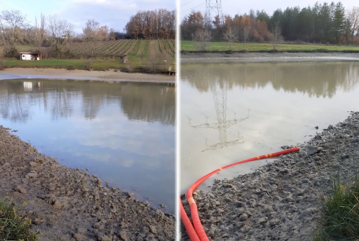 Etang après vidange